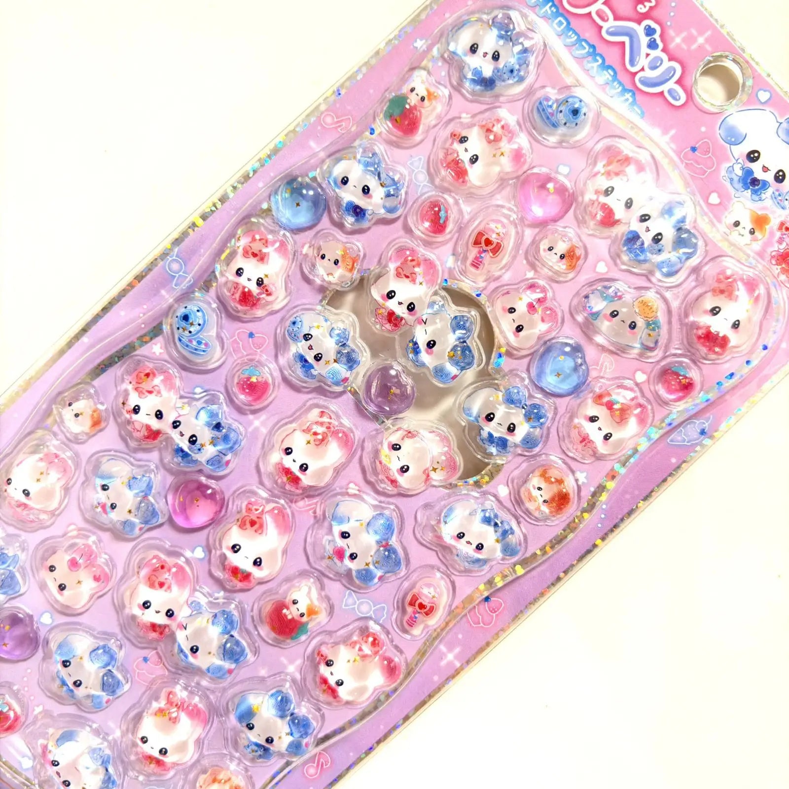 Cartoon Japanese 3D Crystal Relief Stickers Fashion Girls DIY Phone Water Cup Decorat alternate view