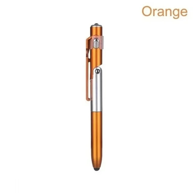 4 In 1 Multifunction Ballpoint Pen with LED Light Fold Phone Holder Night Read Writing close-up view