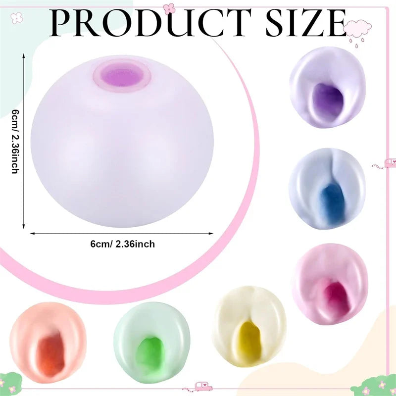 Squishy Stress Balls Rainbow Glutinous Ball Shapeable Vacuum Fidget Toy | Party Fav additional angle