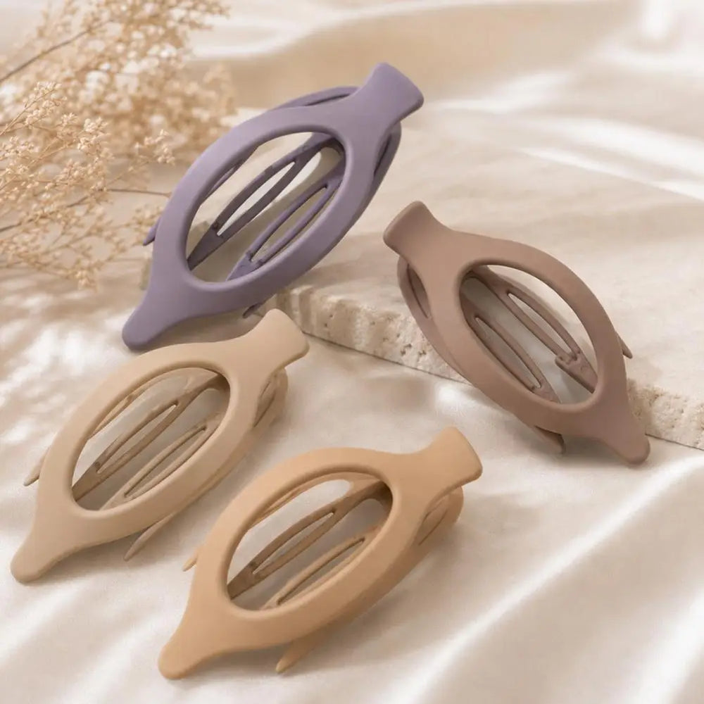 Grote Plastic Haarklauw Clip Matte Kleur Haarklemmen Grip Holte Ovale Geometrische Ba lifestyle view