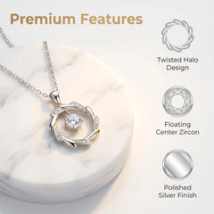 925 Silver Necklace Pendant Shining Zircon for Women Wedding Sterling Silver Jewelry alternate view