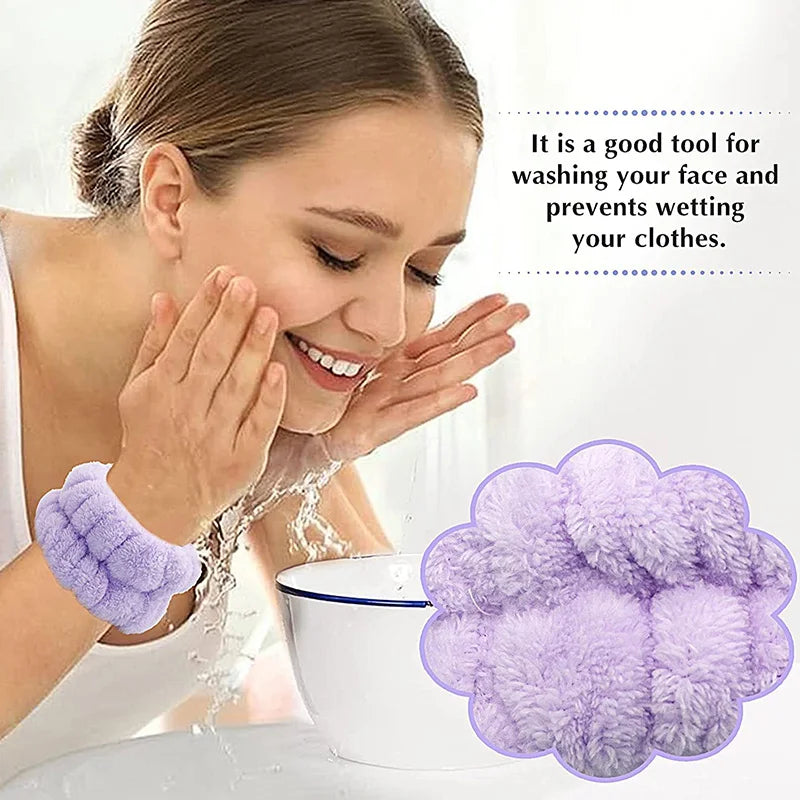 Wrist Washband Microfiber Wrist Wash Towel Band Wristband Scrunchies for Wash Face additional angle