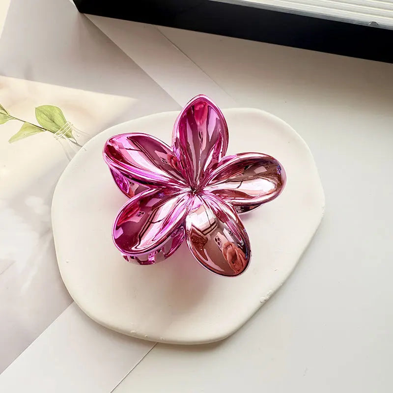 1/6/12pcs Sweet Gradient Colorful Flower Acrylic Hair Claw Clip Women Hairpin Summer alternate view