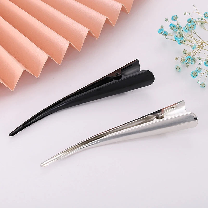 (BF06)5/10pcs Long Metal Hair Clips Horn Clip Hair Clamps Hair Accessories Duck Teeth Hairdressing Salon Tip Clip