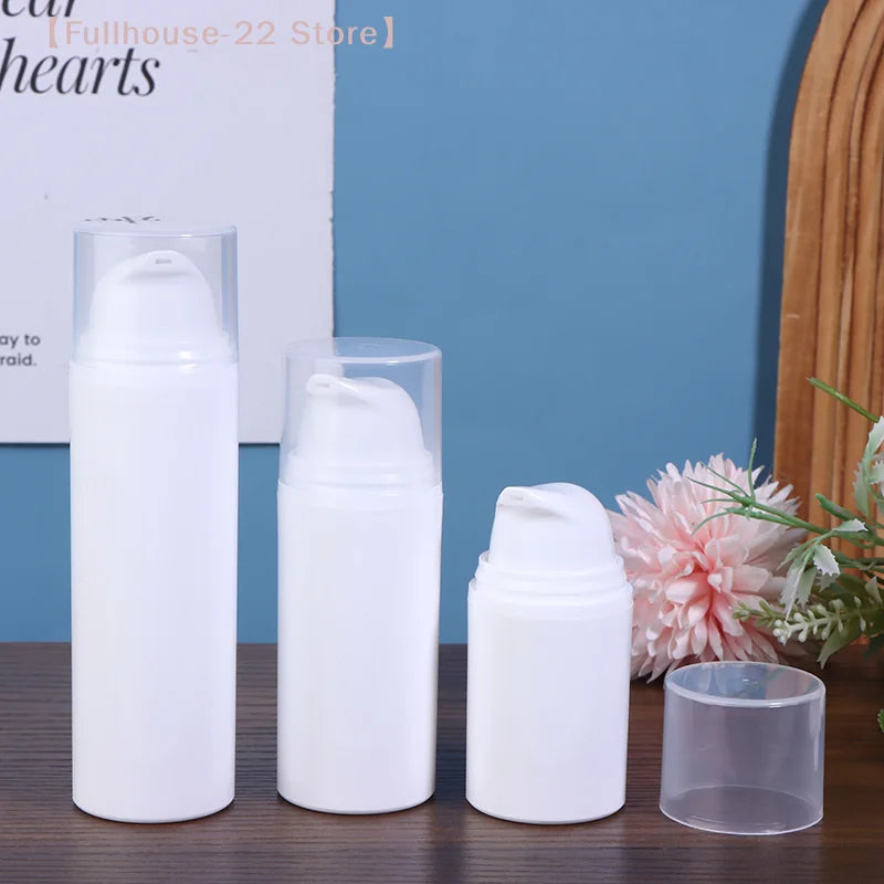 【MAX-22】15ml 30ml 50ml Plastic Bottles Cream Refillable White Airless Pump Emulsion Vacu detail view