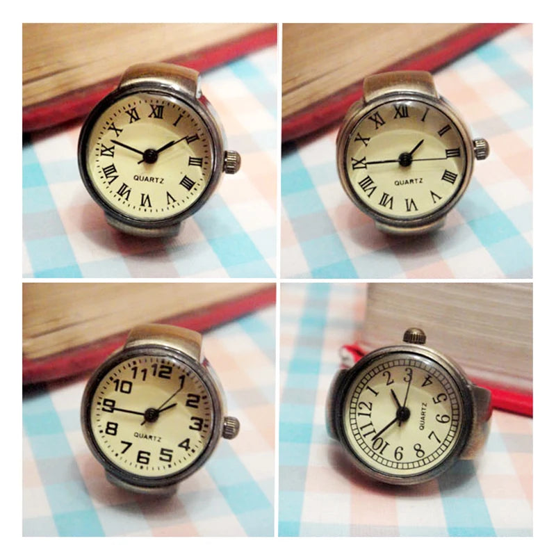 Retro Roman Vintage Punk Finger Watch Ring