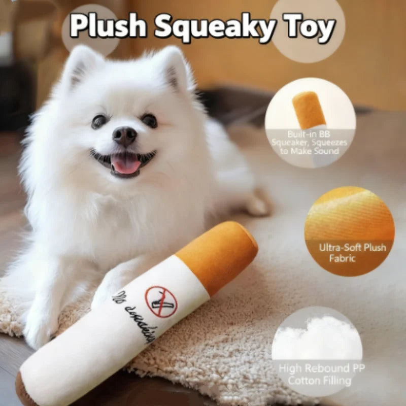 Cigar Big Smoke Plush Squeak Dog Chew Toy Interactive Molar Bite Resistant Fake Cigar alternate view