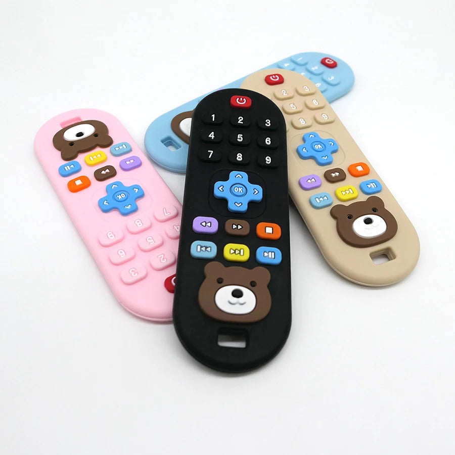 1/4pcs Children's teething remote control silicone material baby teething toys simulation remote con