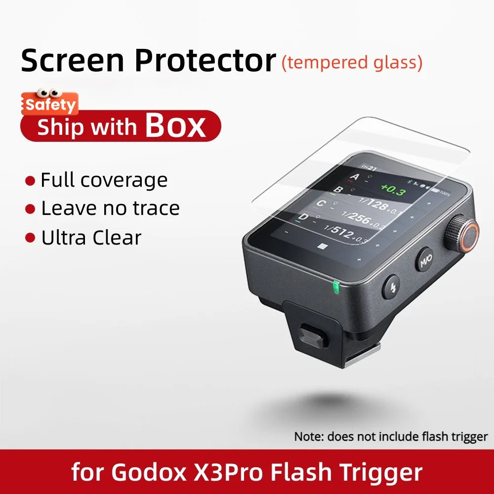 9H Tempered Film Glass Screen Protector Cap for Godox iT30Pro V480 V350 V1 V1Pro V685II V850III V860III TT600 XPro X3 V100 X3Pro