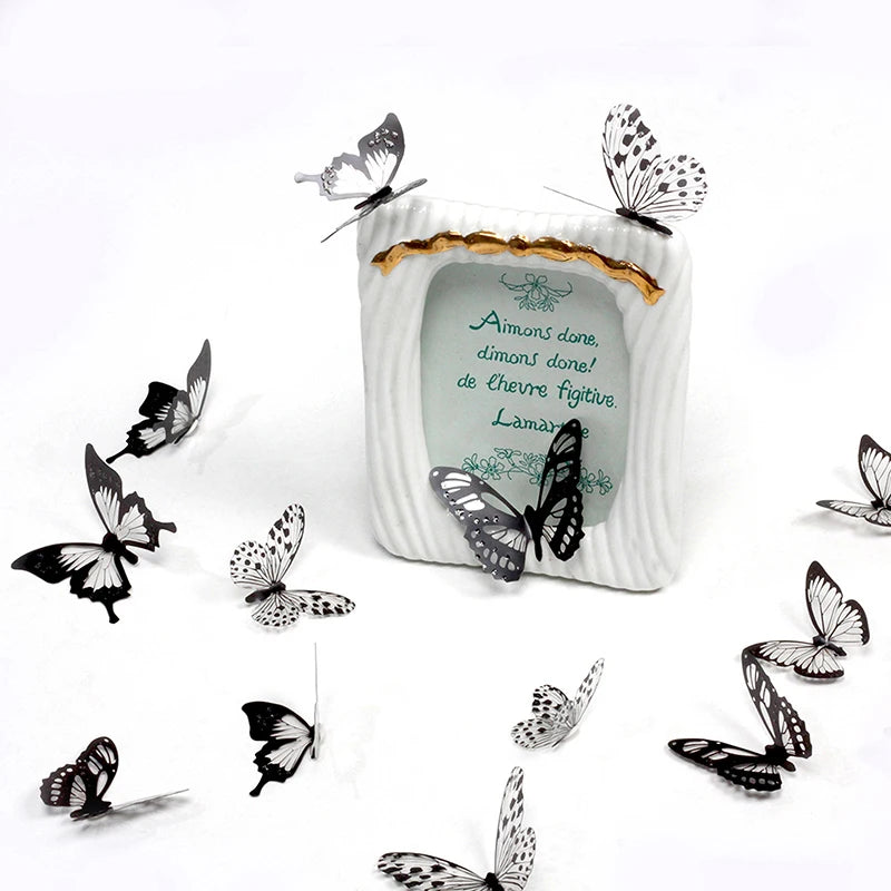 18pcs Black and White Butterfly Wall Stickers | Elegant PVC Decals for Home Decor lifestyle view