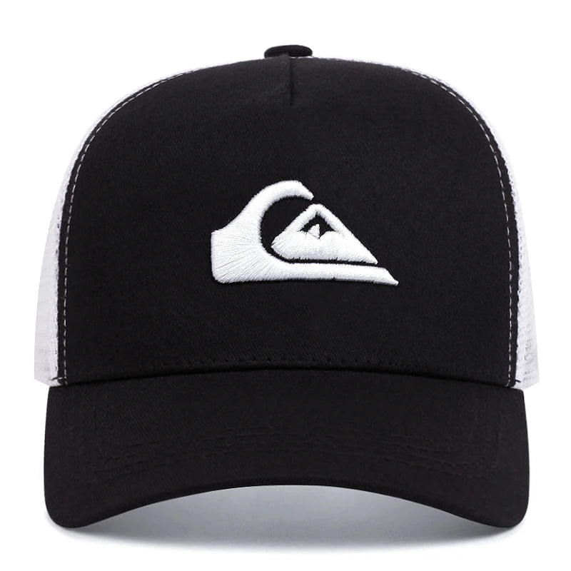 Triangle Surfing Embroidered Mesh Baseball Cap | Summer Breathable Hip Hop Trucker Ha alternate view