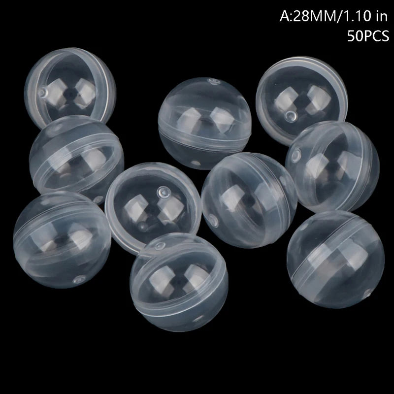 50pc Mini Clear Plastic Capsule Toy Surprise Balls | Gashapon Containers for Vending alternate view