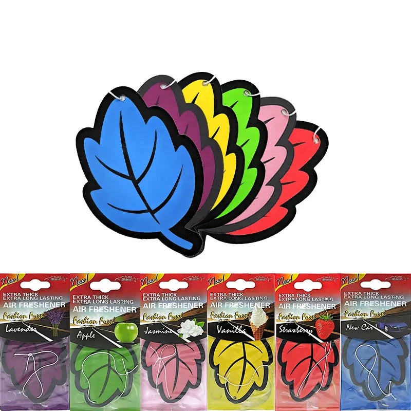 Leaf Shape Hanging Car Air Freshener Tea Paper Scented Tablets