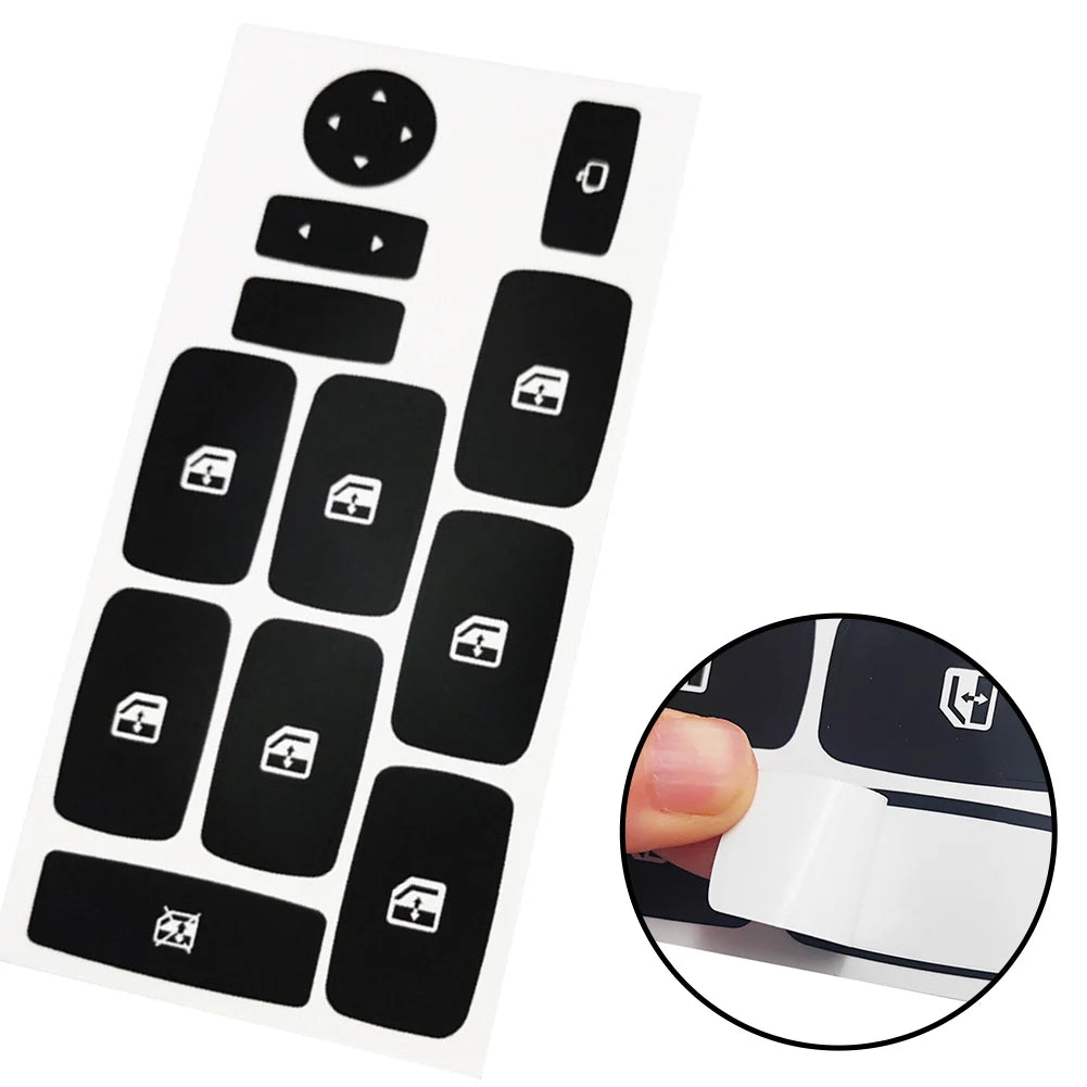 Fiat Croma 05-11 Button Repair Sticker Black Vinyl lifestyle view