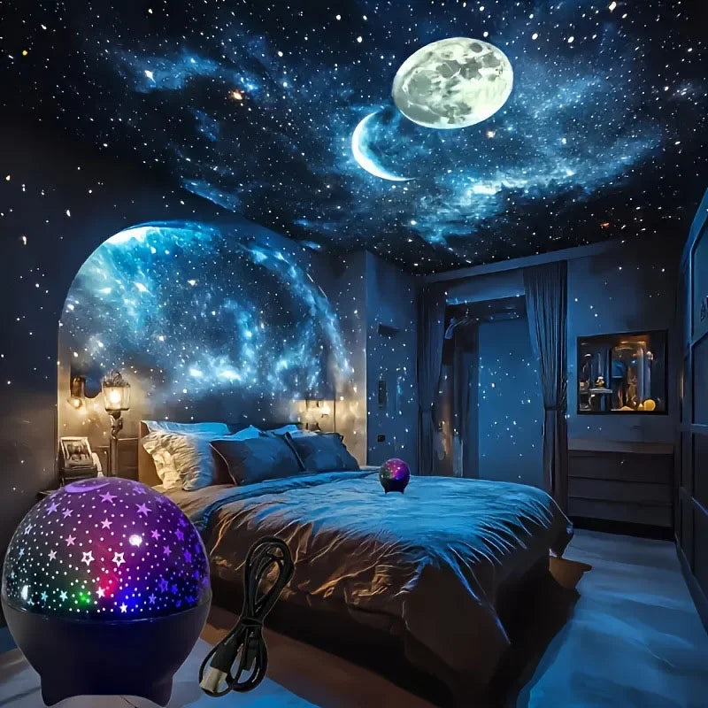 Star Projector Night Light for Kids | 360° Starry Sky Moon Atmosphere Lamp detail view