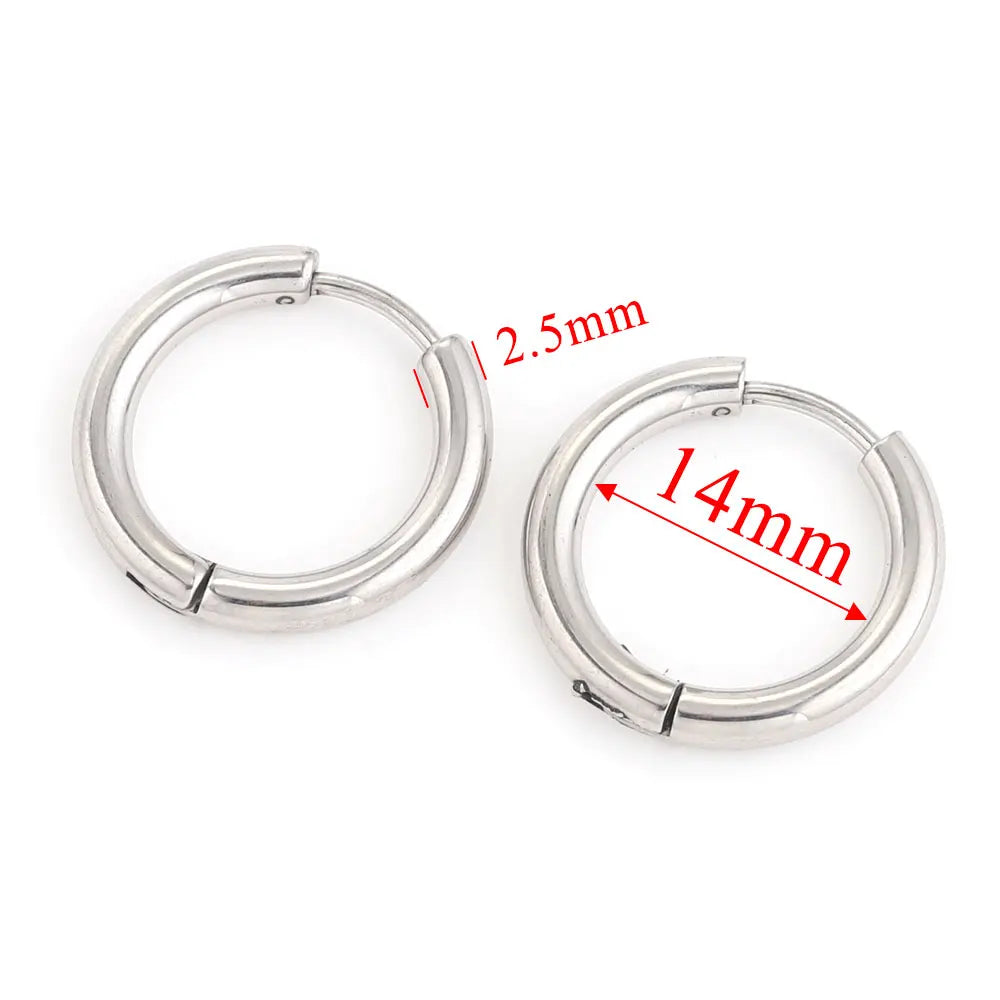 6pcs Stainless Steel Hoop Earrings Set | Hypoallergenic Korean Style Earrings for Wom alternate view