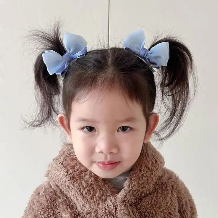 2PCS New Fashion Fresh Yarn Three-dimensional Cute Bow Hair Clips Girls Hairpins Hair lifestyle view