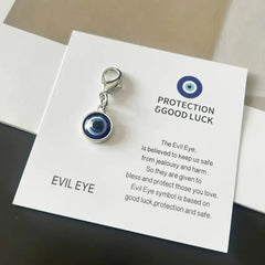 New Blue Evil Eye Keychain Pendant Protection Good Luck English Good Luck Card Exquisi close-up view