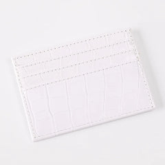 Crocodile Candy Color PU Leather Slim Credit Card Holder | Compact Wallet for Women an close-up view