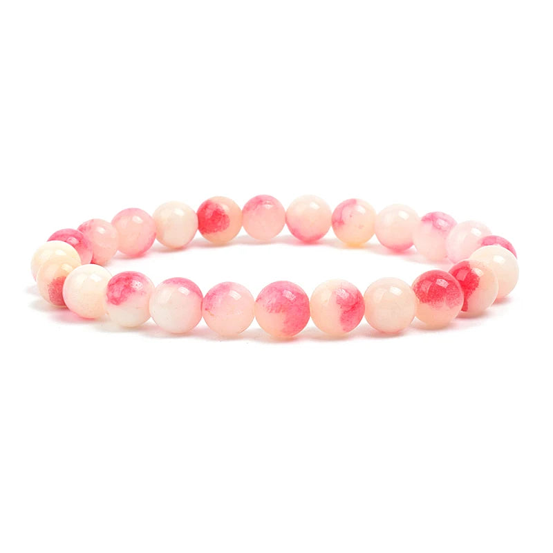 Natural Stone Beads Bracelet For Women Men Amethysts Crystal Quartzs Aquamarines Jade alternate view