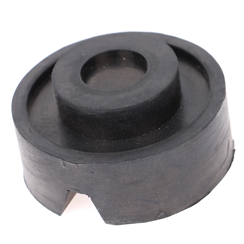 Black Rubber Slotted Floor Jack Pad close-up view