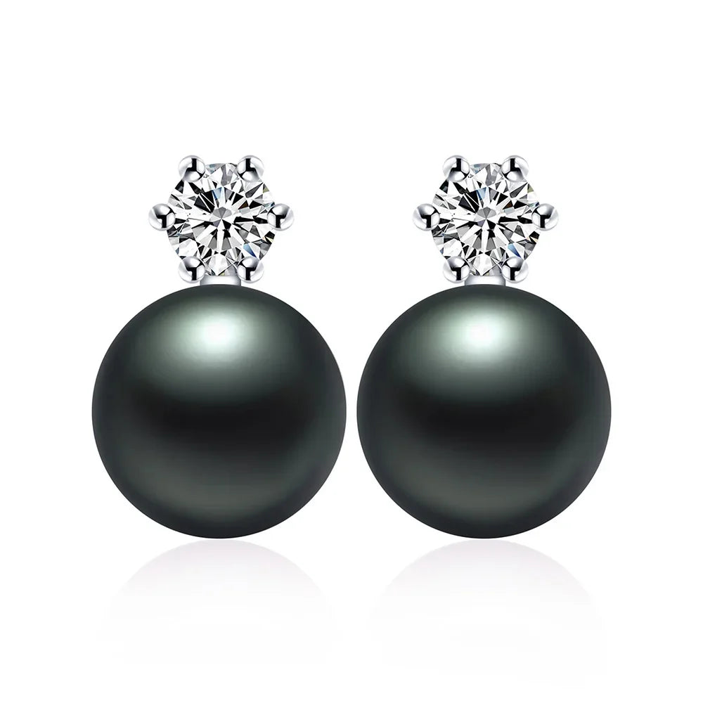 Real Freshwater Pearl Stud Earrings | 100% Genuine AAAA Pearl in 925 Sterling Silve additional angle