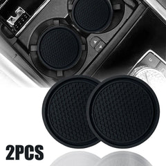 Black Car Cup Holder Coasters 2 Pcs Anti Slip alternate view