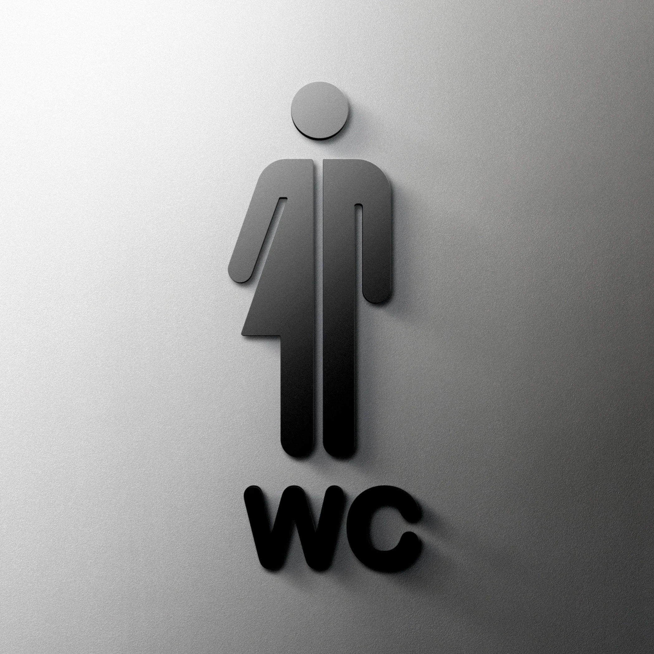 CIFBUY Acrylic 3D WC Toilet Door Sign Modern Self-Adhesive Salon Restaurant Hotel Min lifestyle view