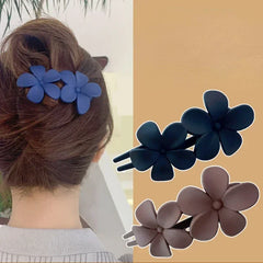 Flower Hair Clip Headdress Women Hair Clips Back Head Spoon Coiled Hair Hairpin Large Duckbill Clip Ponytail Clip