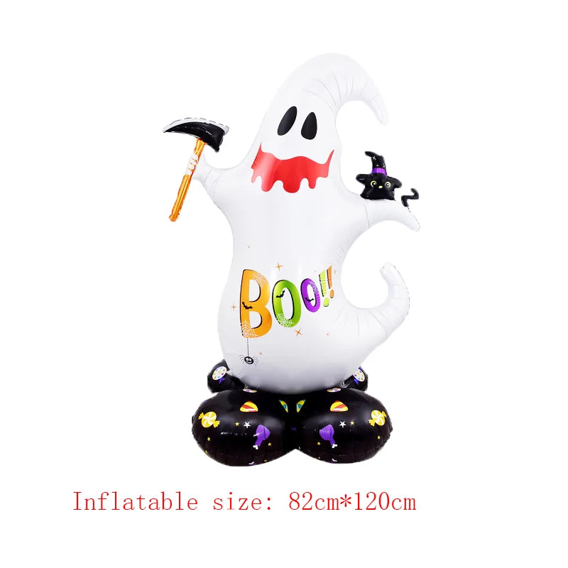 Stand Pedestal Halloween Party Balloons Ghost Skull Pumpkin Tree Wizard Shape Balloon close-up view