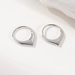 Simple Fashion Silver Color Metal Carving Pattern Hoop Earrings for Women Anniversary Pa detail view