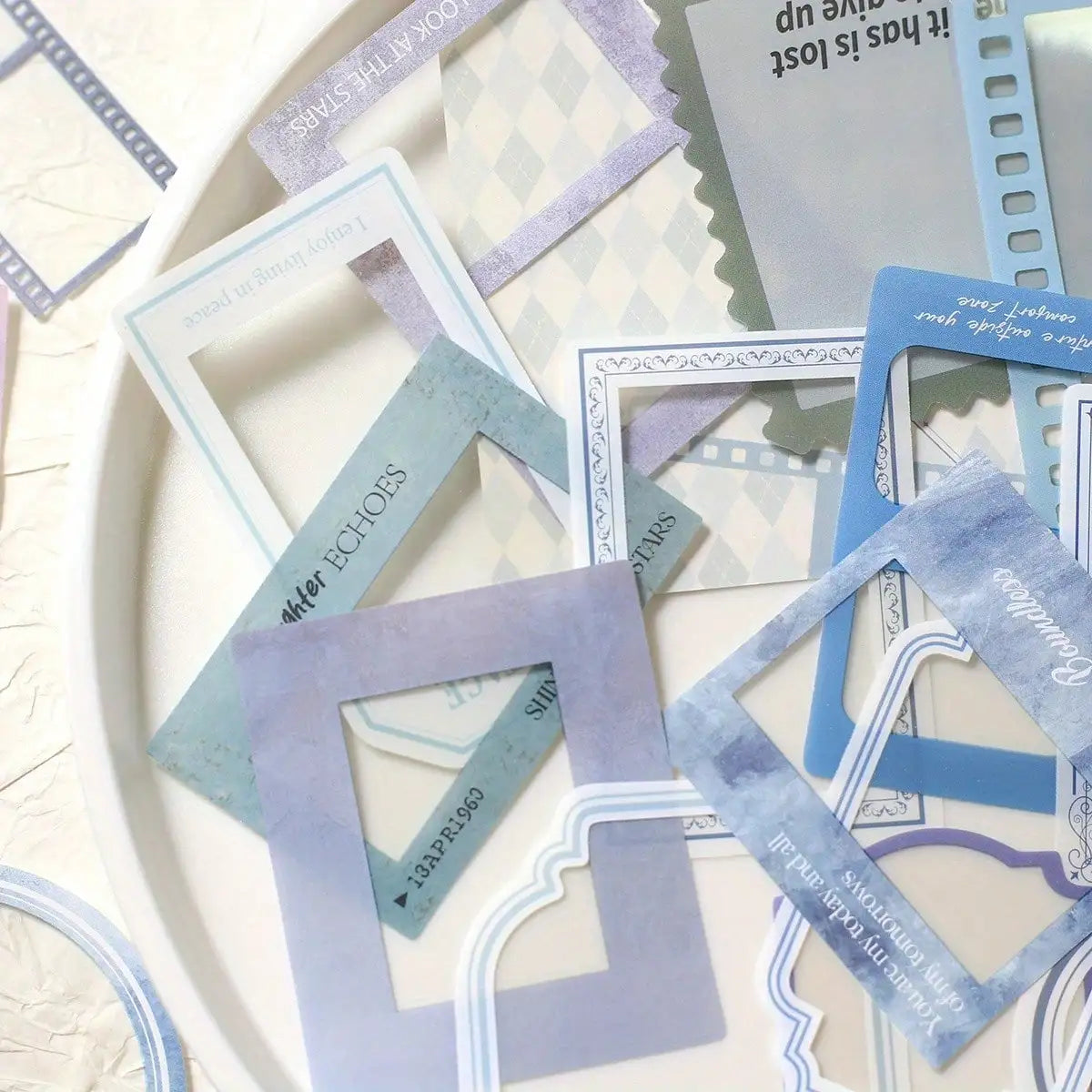 30pcs Transparent PET Frame Stickers | Scrapbooking and Journaling Decorative Supplies detail view