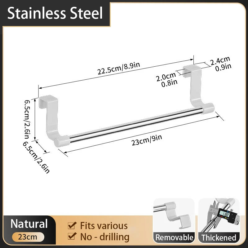 Stainless Steel Towel Rack | Kitchen and Bathroom Under Sink Organizer close-up view