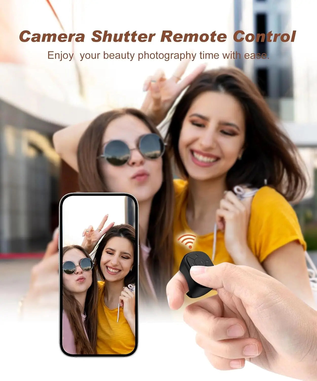 Bluetooth Scrolling Ring Remote | Wireless Camera Shutter and Media Control for iOS additional angle