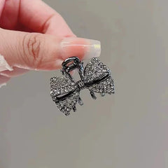 High-end Full Rhinestone Bow Small Hair Claw Princess Head Top Clip Temperament Mini Clip Women's Ko