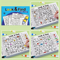 32 Pages Kids Drawing Notebook Look & Find Shape Game Fun Concentration & Attention Ex close-up view