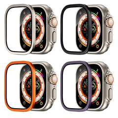 Metal Aluminum Alloy Case for Apple Watch Ultra 3 49mm Screen Scratch-proof Protective Cover Frame+HD Tempered Glass Film Shell