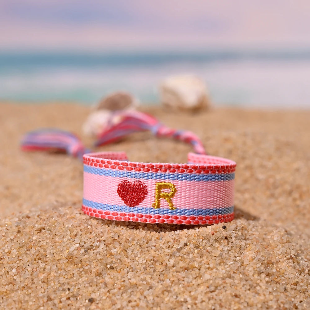 Handwoven Initial Letter Bracelet | Personalized Friendship Gift for Women alternate view