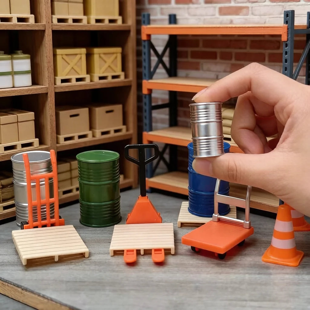 12 pcs Miniature Logistics Scene Accessories