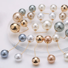 Pearl Brooch Pin For Women Scarf Double Pearl Fixed Safety Pin Accessories Clothes Buckle Clips Multifunction Brooch Clips Lapel