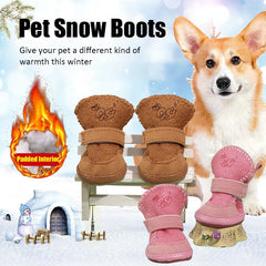 New Pet Snow Boots Cat Dog Plush Cotton Boots Soft Comfortable Washable Spring Winter Small Dog Warm