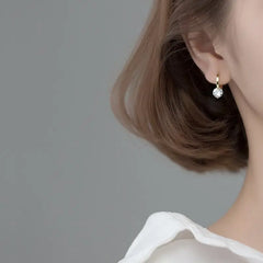 925 Silver Needle Simple Shiny Zircon Earrings Gold Plating Jewelry Crystal Stud Earrings Women