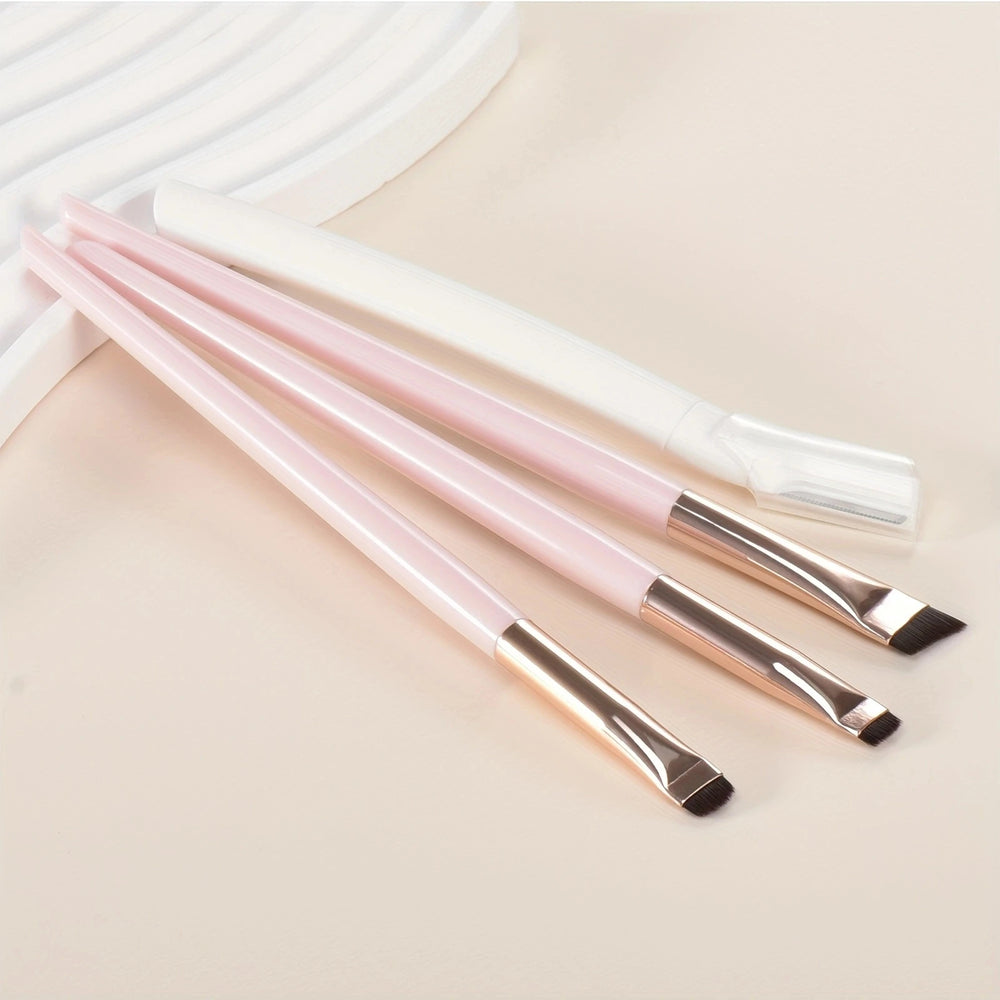 Ultra-Thin Eyebrow Brush Set | 3-Piece Angled Precision Makeup Brushes alternate view