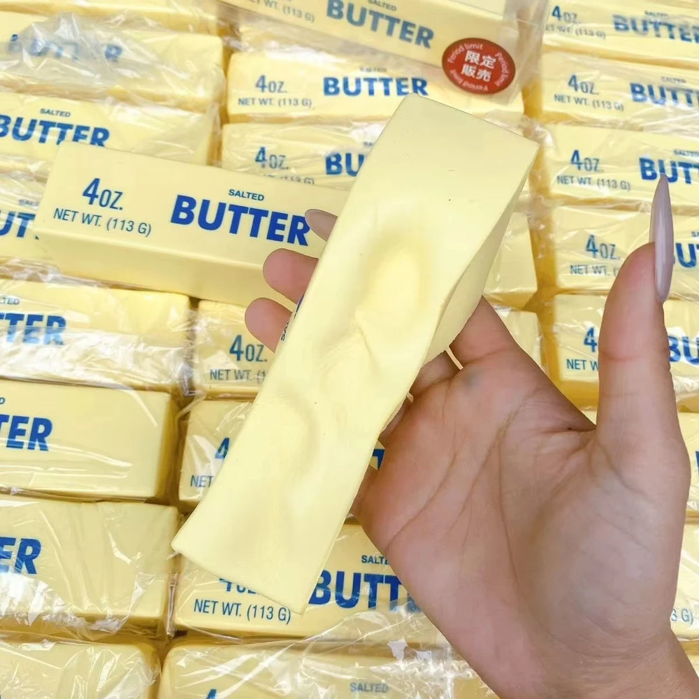 Butter Stick Squishy Toy Slow Rising Squeeze Toy Butter Bar Brick Squishy Fidget Toy A close-up view
