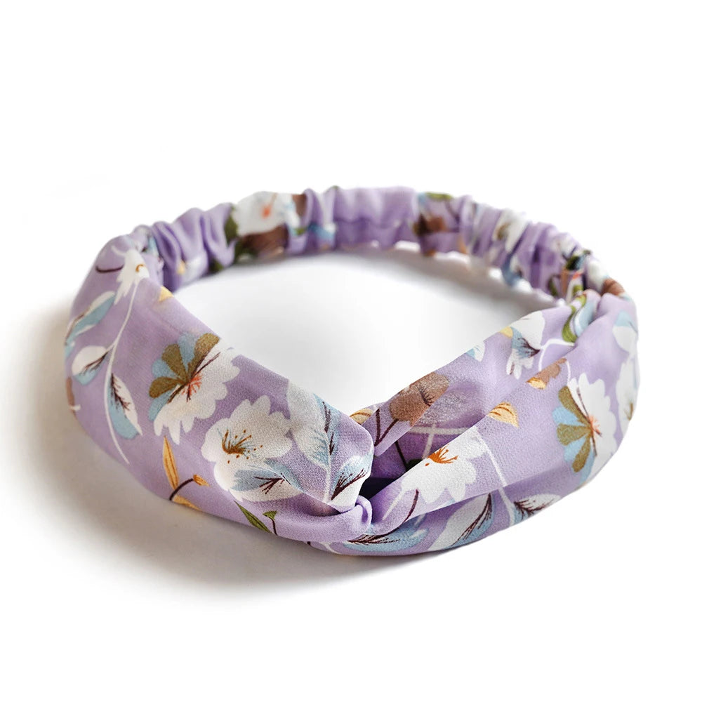 Fashion Bohemian Style Hair Bands Elastic Yoga Headband Women Headwear Print Vintage C close-up view
