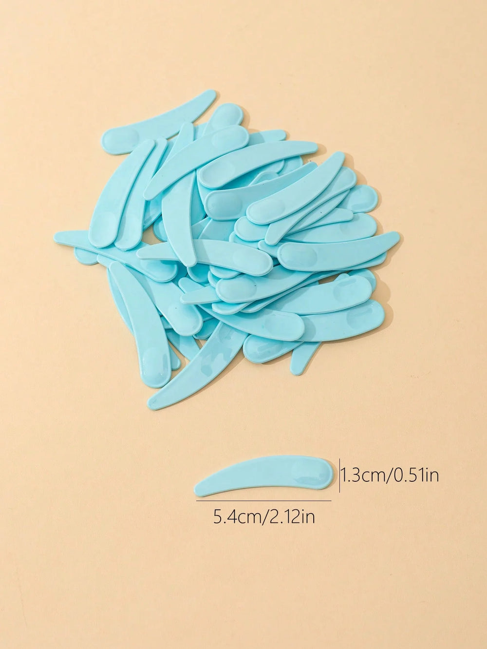 Plastic Face Cream Spoon Set | 50-Pack Crescent Spoons for Skincare additional angle