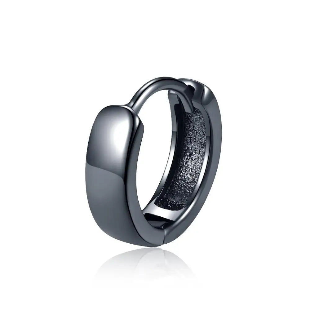 Hip-Hop Jewelry 925 Silver Earrings Tide Black Male Ear Clips Female Single Earring additional angle