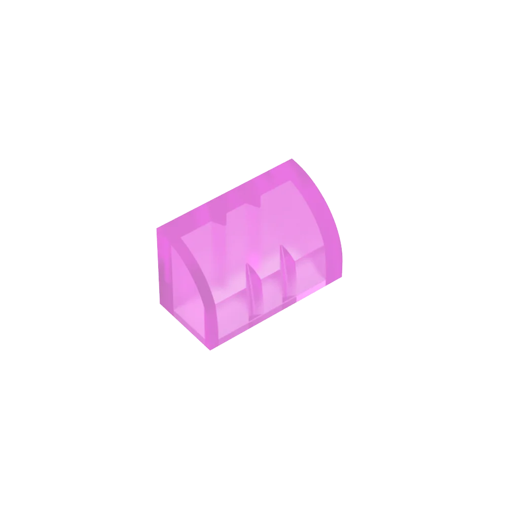 Gobricks GDS-M063 Curved Brick 1 x 2 x 1 No Studs | Compatible Building Block detail view