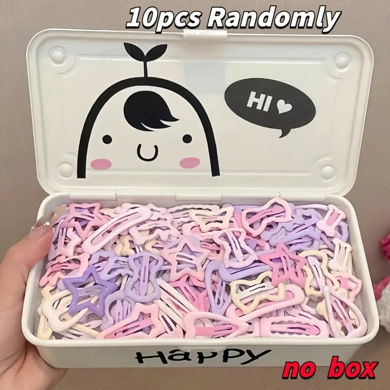 10/20/30pcs Mixed Pack of Light Pink Heart-Shaped and Bow-Shaped Hair Clips | Suitabl alternate view