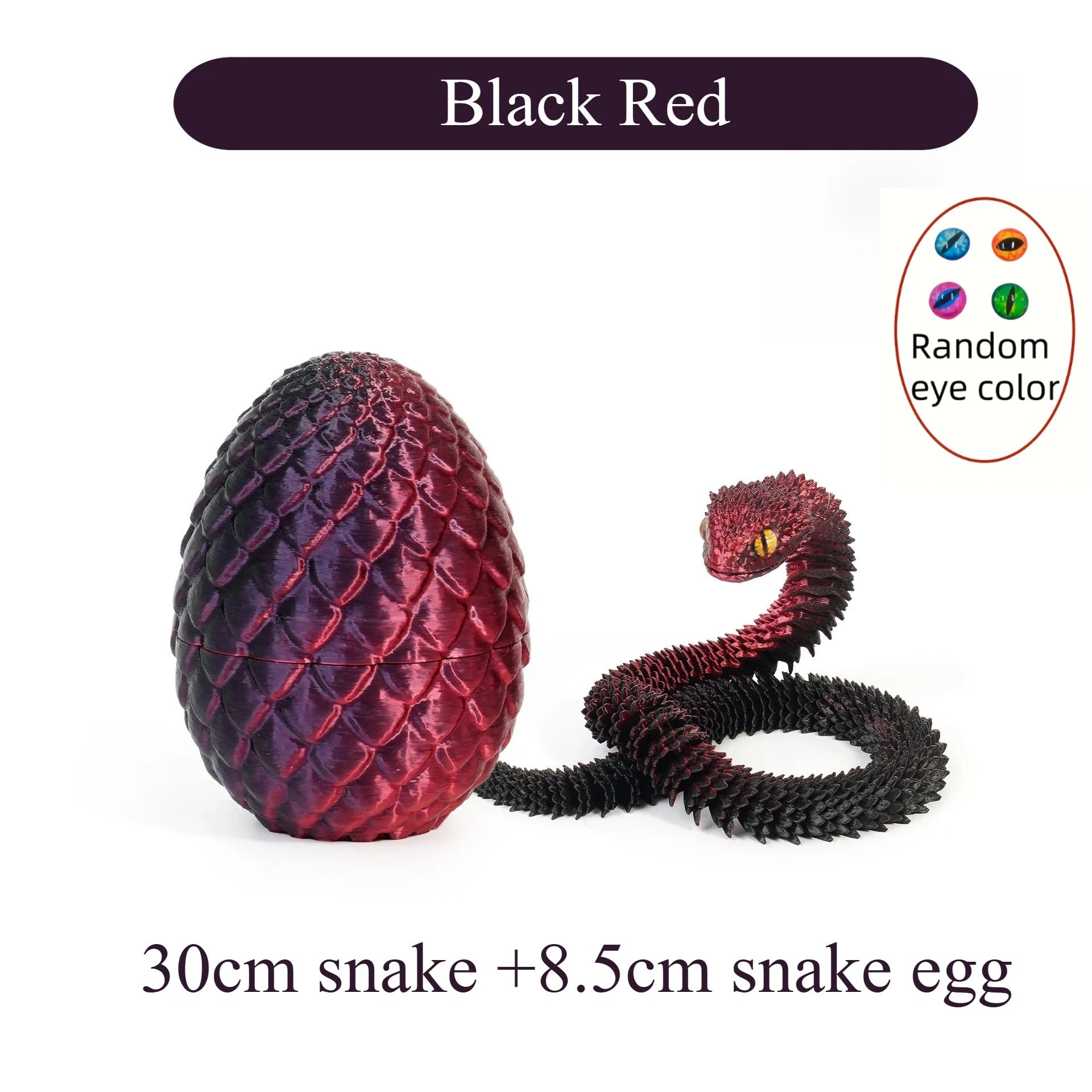 3D Printed Snake with Egg Joint Mobility Simulate Snake Ornament Desktop Home Animal alternate view